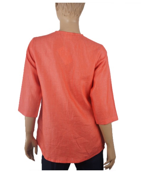 Embroidered Casual Shirt - Coral Embroidery