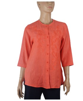 Embroidered Casual Shirt - Coral Embroidery