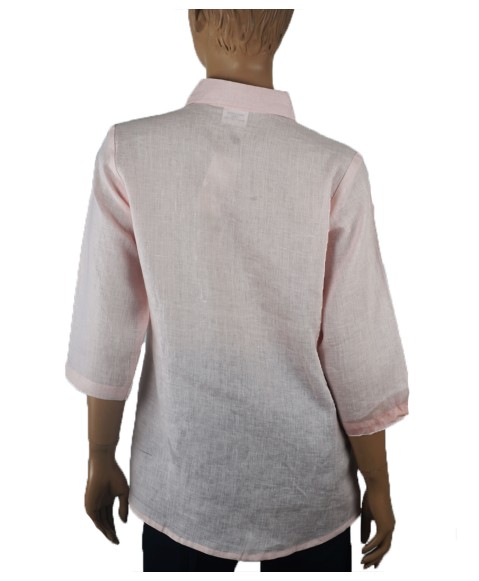 Embroidered Casual Shirt - Baby Pink Embroidery