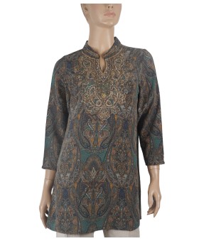 Antique Silk Kurti - The Golden Embroidery