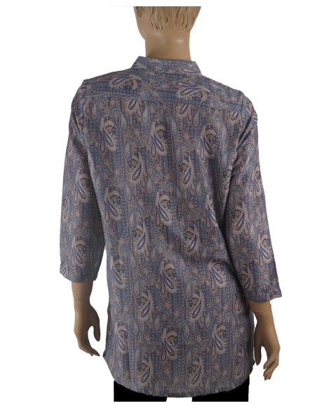 Casual Kurti - Blue And Grey Paisley