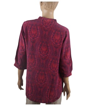 Short Silk Shirt - Pink Paisley