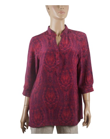 Short Silk Shirt - Pink Paisley