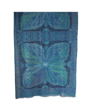 Blue Paisley Carpet Box Stole