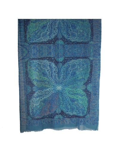 Blue Paisley Carpet Box Stole