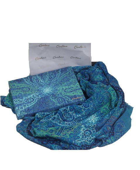 Blue Paisley Carpet Box Stole