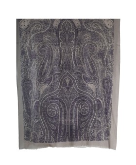 Grey And Blue Paisley Carpet Box Stole