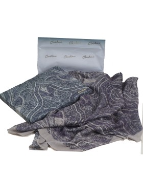 Grey And Blue Paisley Carpet Box Stole