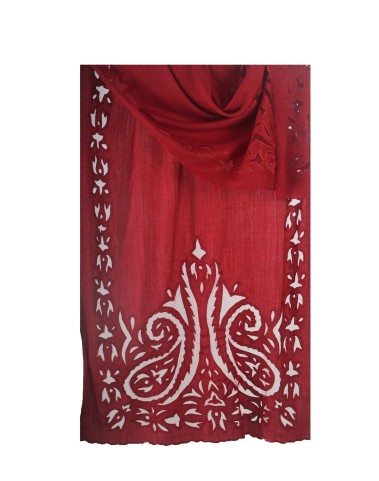 Marron Paisley Cutwork Stole