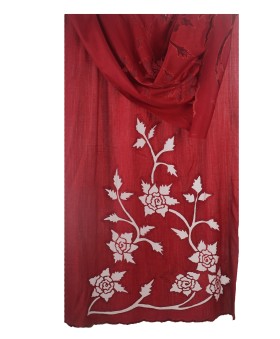 Marron Floral Cutwork Stole