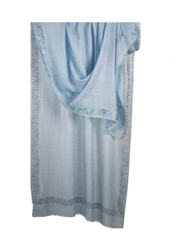 Diamond Stole - Sky Blue Border Diamond stole