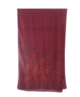 Crepe Silk Scarf - Magenta Floral