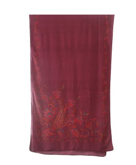 Crepe Silk Scarf - Magenta Floral