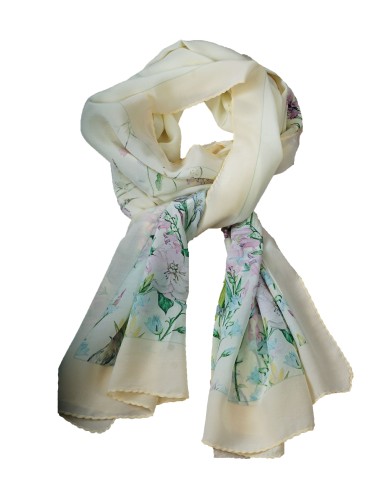 Crepe Silk Scarf - Birds