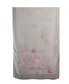 Crepe Silk Scarf - Pink Flowers