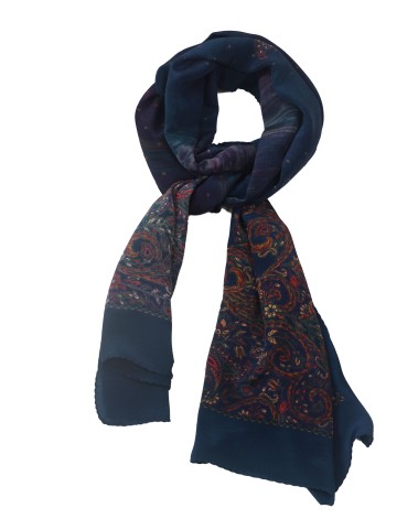 Crepe Silk Scarf - Red Paisley