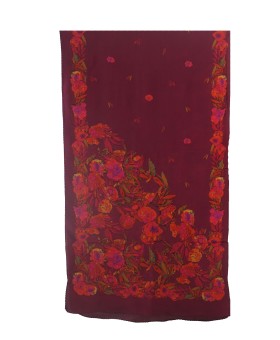 Crepe Silk Scarf - Pink Floral