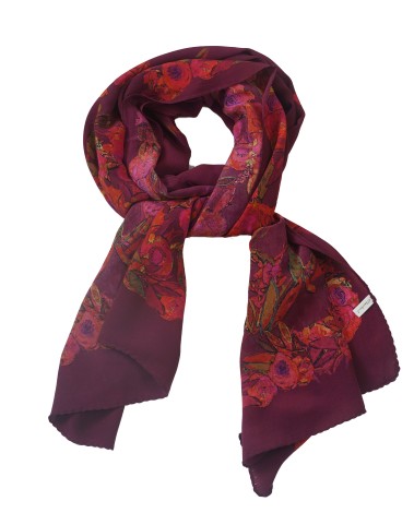 Crepe Silk Scarf - Pink Floral