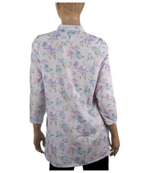 Casual Kurti - Lavender Floral Embroidery