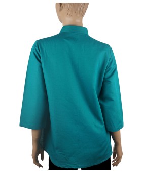 Embroidered Casual Shirt - Aqua Green Embroidery 