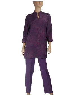 Silk Co-ord Set - Ethnic Purple 