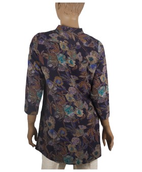 Antique Silk Kurti - Floral Abstract Embroidery