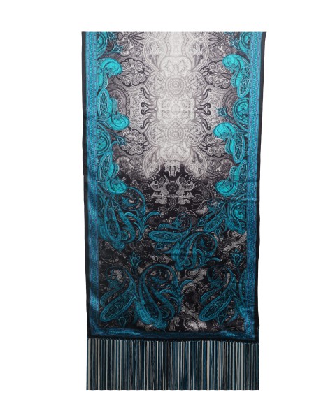 turquoise Paisley Tassle Stole