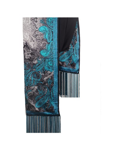 turquoise Paisley Tassle Stole