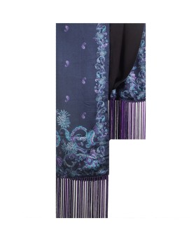 Purple Paisley Tassle Stole