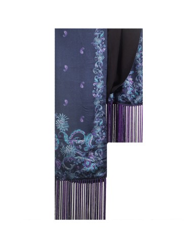 Purple Paisley Tassle Stole