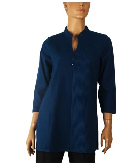 Casual Kurti - Navy Blue Pintuck