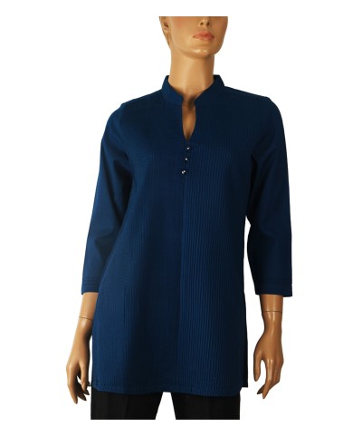 Casual Kurti - Navy Blue Pintuck