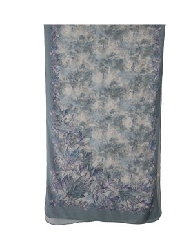 Crepe Silk Scarf - Leaves