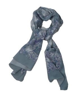 Crepe Silk Scarf - Leaves