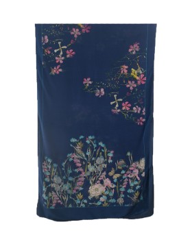 Crepe Silk Scarf - Pink Floral 