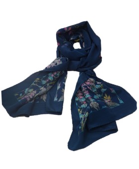 Crepe Silk Scarf - Pink Floral 