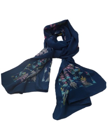 Crepe Silk Scarf - Pink Floral 