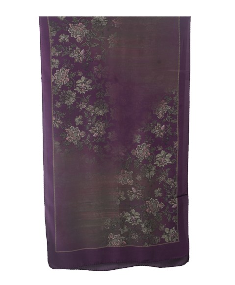 Crepe Silk Scarf - Floral Creeper