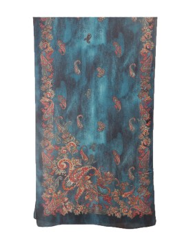 Crepe Silk Scarf - Red Paisley