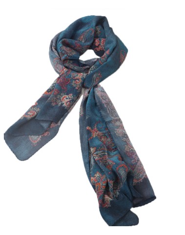 Crepe Silk Scarf - Red Paisley