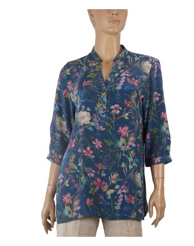 Short Silk Shirt - Pink Floral