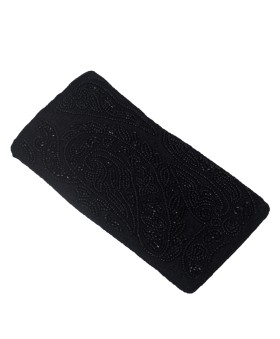 Mobile Case - Black Bead Embroidered 