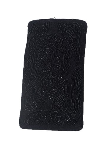 Mobile Case - Black Bead Embroidered 