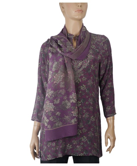 Antique Silk Kurti - Floral Creeper