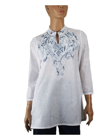 Casual Kurti - Blue Mirror Embroidery