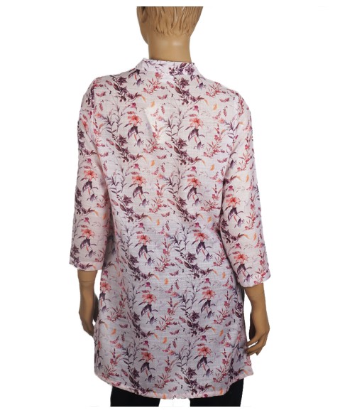 Casual Kurti - Pretty Peach Flowers