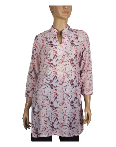 Casual Kurti - Pretty Peach Flowers