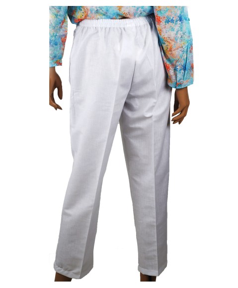 Cotton Crop Pant - White