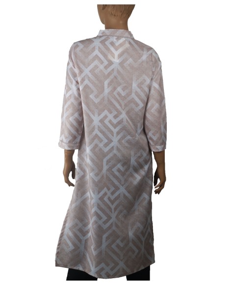 Tunic - White And Beige Lines