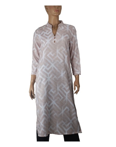 Tunic - White And Beige Lines